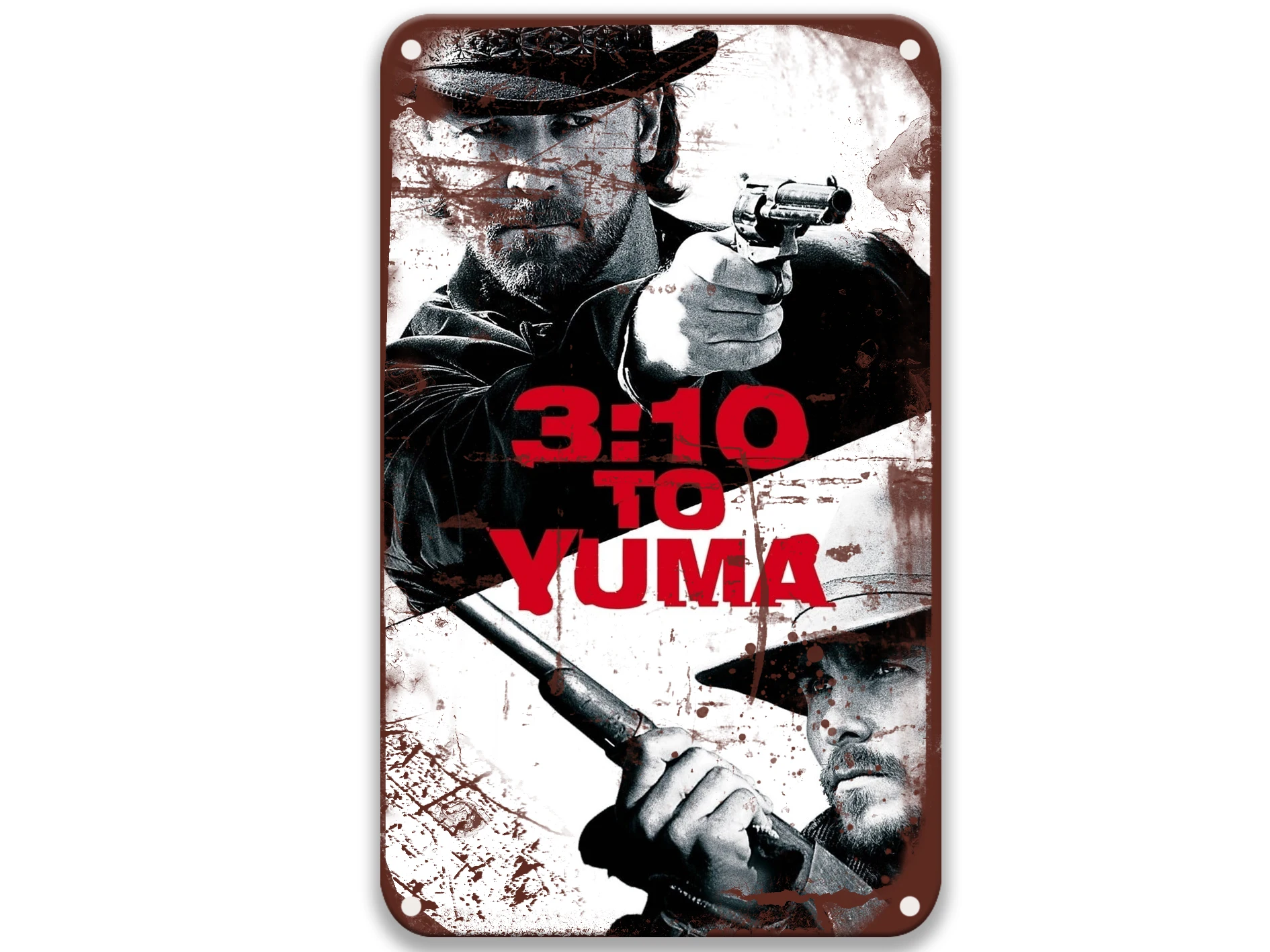 

3=10 To Yuma (2007) Movie Retro Metal Tin Signs Movies Shabby Chic Decor for Wall Art Decor 8x12 Inches