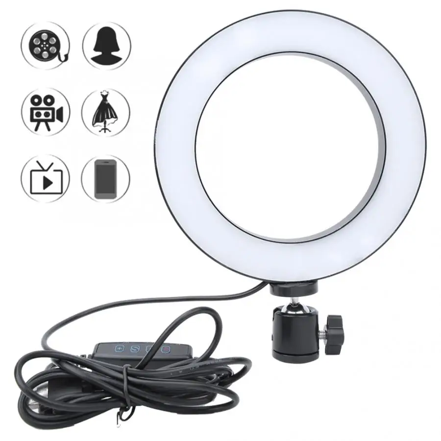 Кольцевой светильник 6 дюймов с регулируемой яркостью светодиодный для