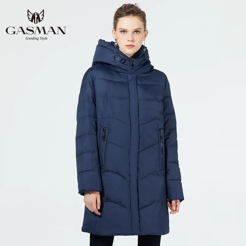 GASMAN 2019 женская зимняя куртка длинное плотное пальто для женщин пуховик с