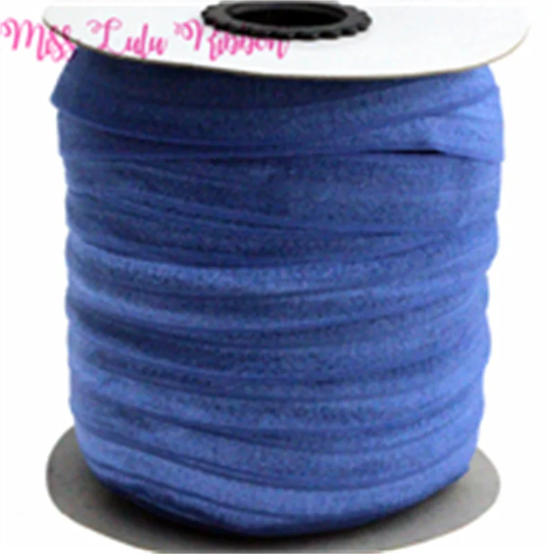 

5/8"16mm solid smoke blue color matt fold over elastic ribbon foe ties handmade headband gift wrap wedding decoration 50 yards