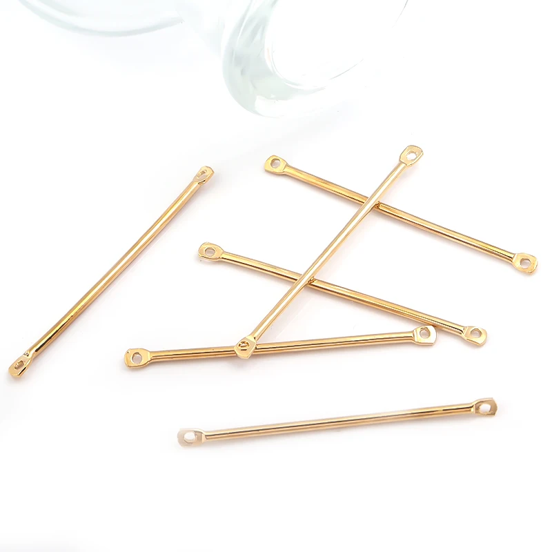 

10pcs Pure Copper 20/30/35mm with 0.8mm Both Ends Holes Charms Thin Strip Connectors For DIY Jewelry Making Earrings Accessories