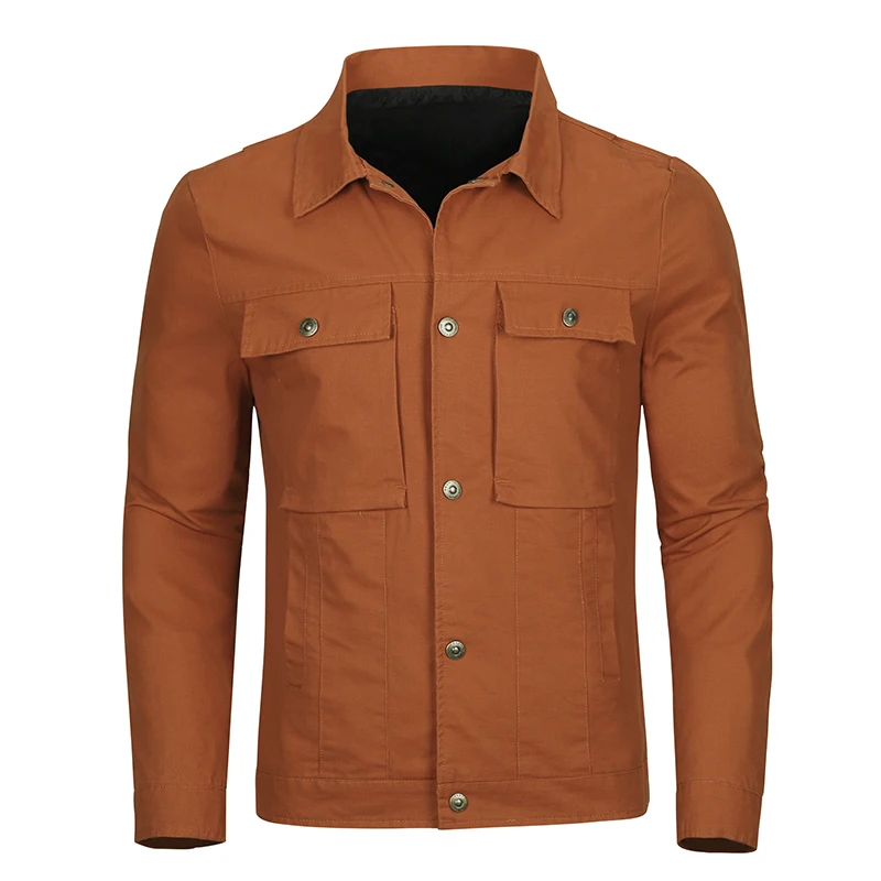 Простое однобортное пальто для мужчин однотонная мужская куртка из полиэстера с