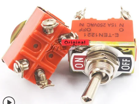 20 шт., встроенный переключатель на 12 мм, 4 контакта, 15 А, 250 В переменного тока