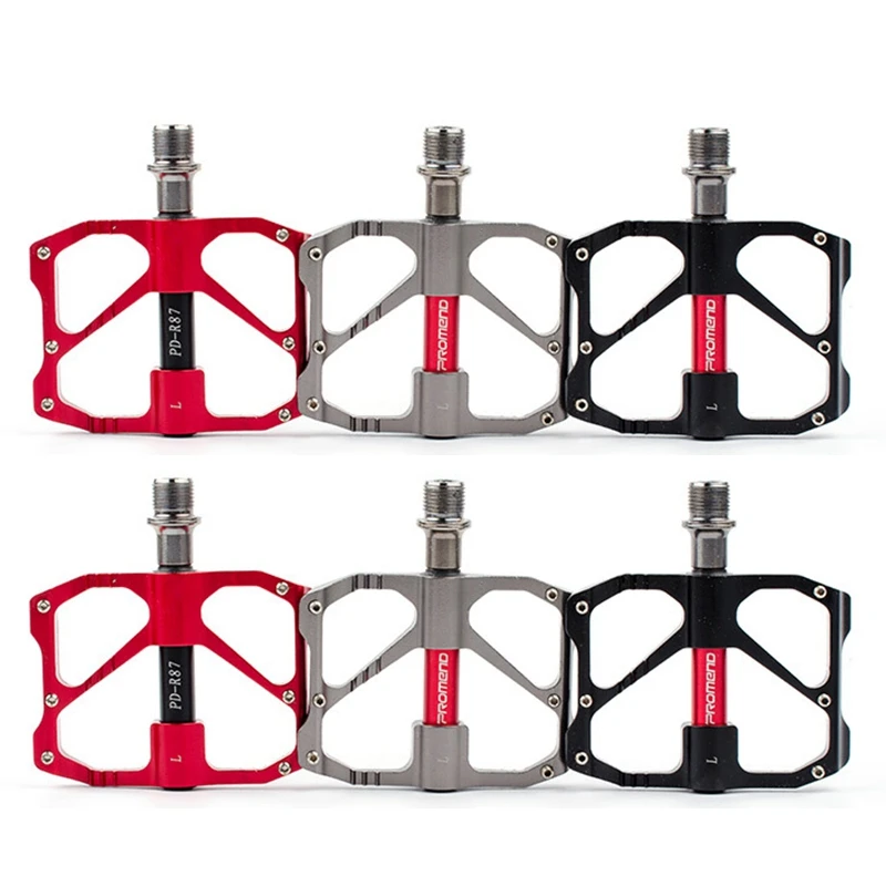 

PROMEND MTB Mountain Road Bicycle Bike Pedal 12 Anti-Skid Pins Ultra-Light Aluminum Alloy 3 Ball Bearing Cycling Pedals