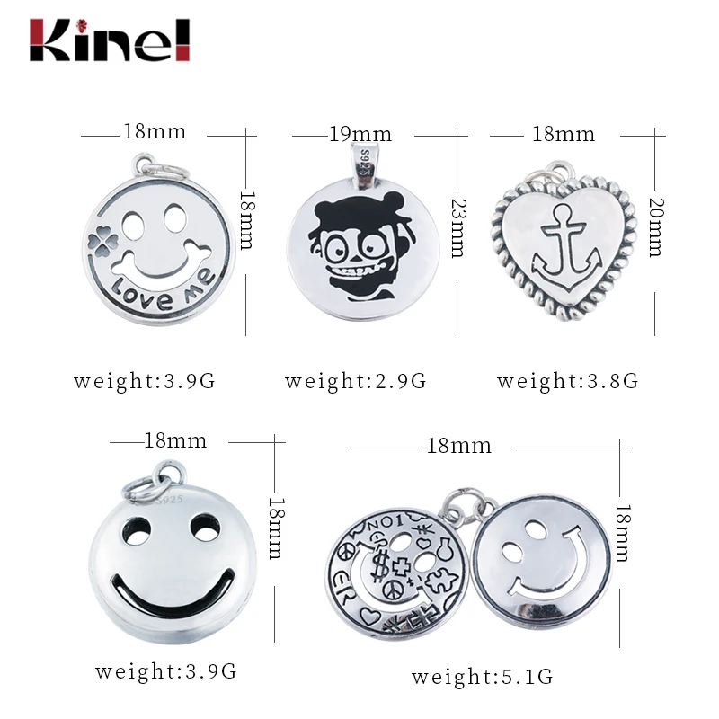 Kinel S925 silver bracelet jewelry Personality Female Creative Fashion European DIY Bracelet Accessories Tide brand Retro | Украшения и