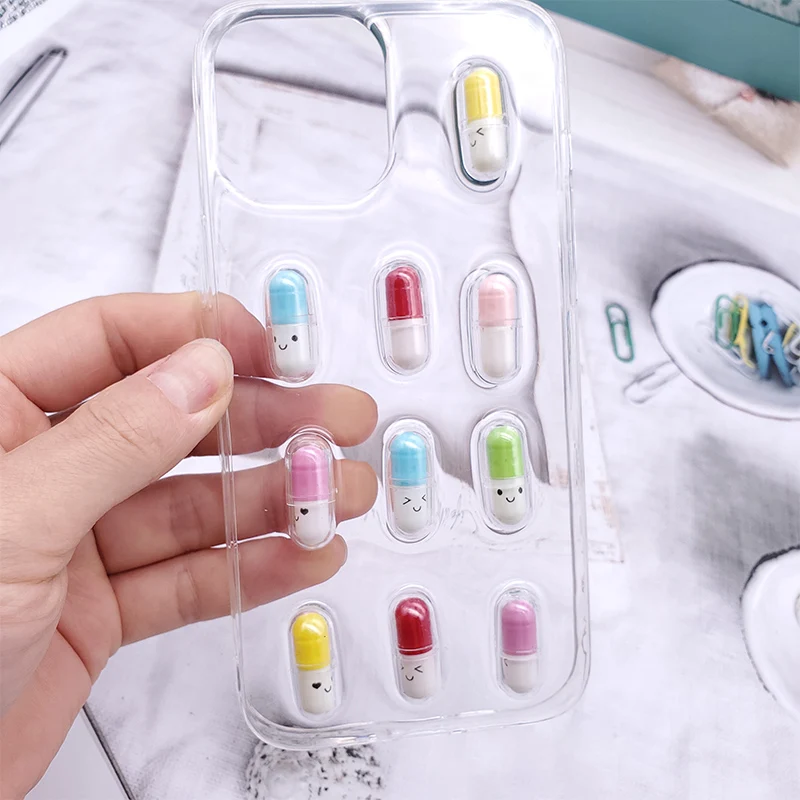 

Capsule Fruits Emoticon For Xiaomi Mi 11 Lite Case 11 Ultra 10T 9Se Poco X3 Nfc X3 PRO A3 M3 F3 TPU Soft Transparent Phone Cover