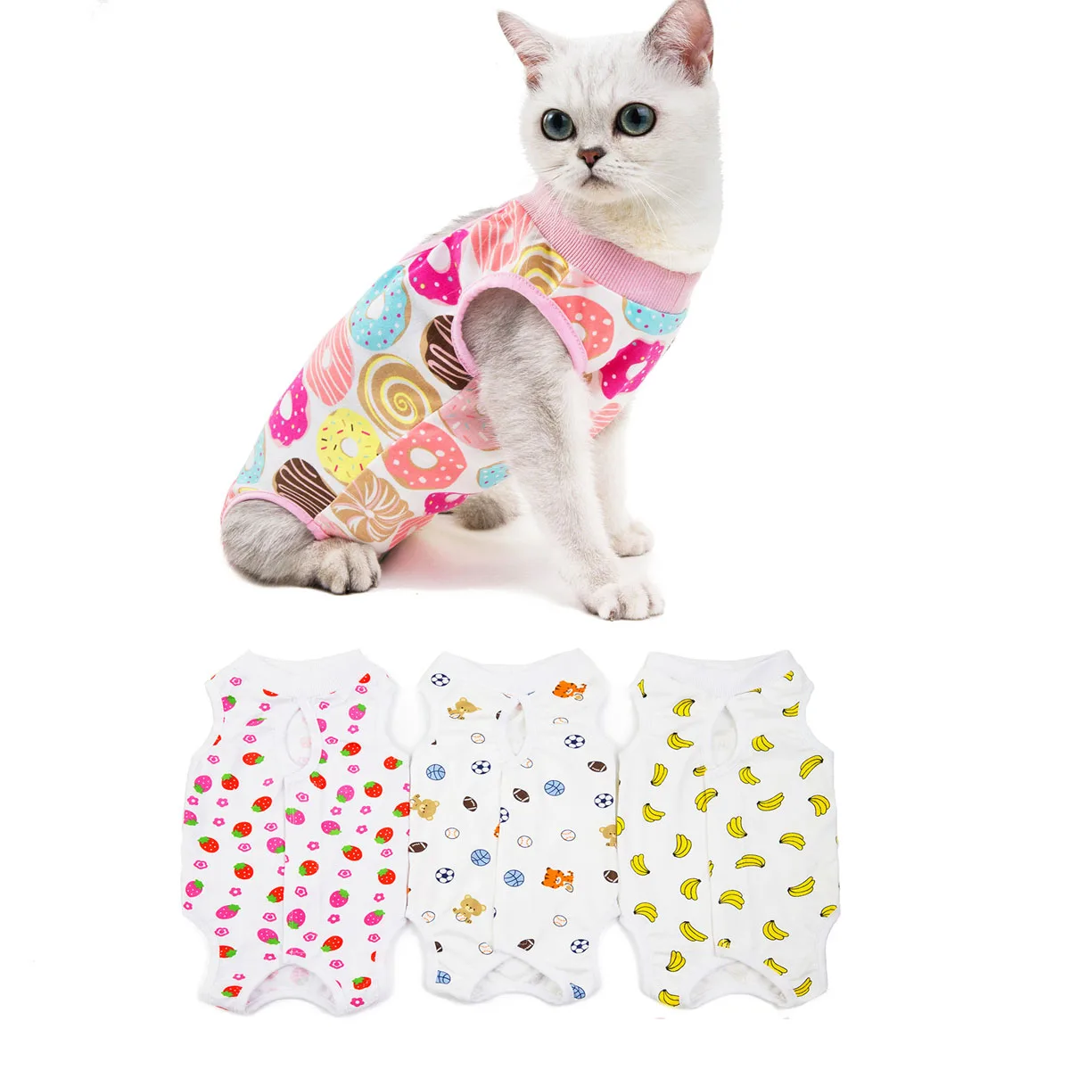 

Cat Clothes Breathable and Anti-licking Thin Clothes Four-legged Clothes Pet Cats and Dogs Postoperative Clothes