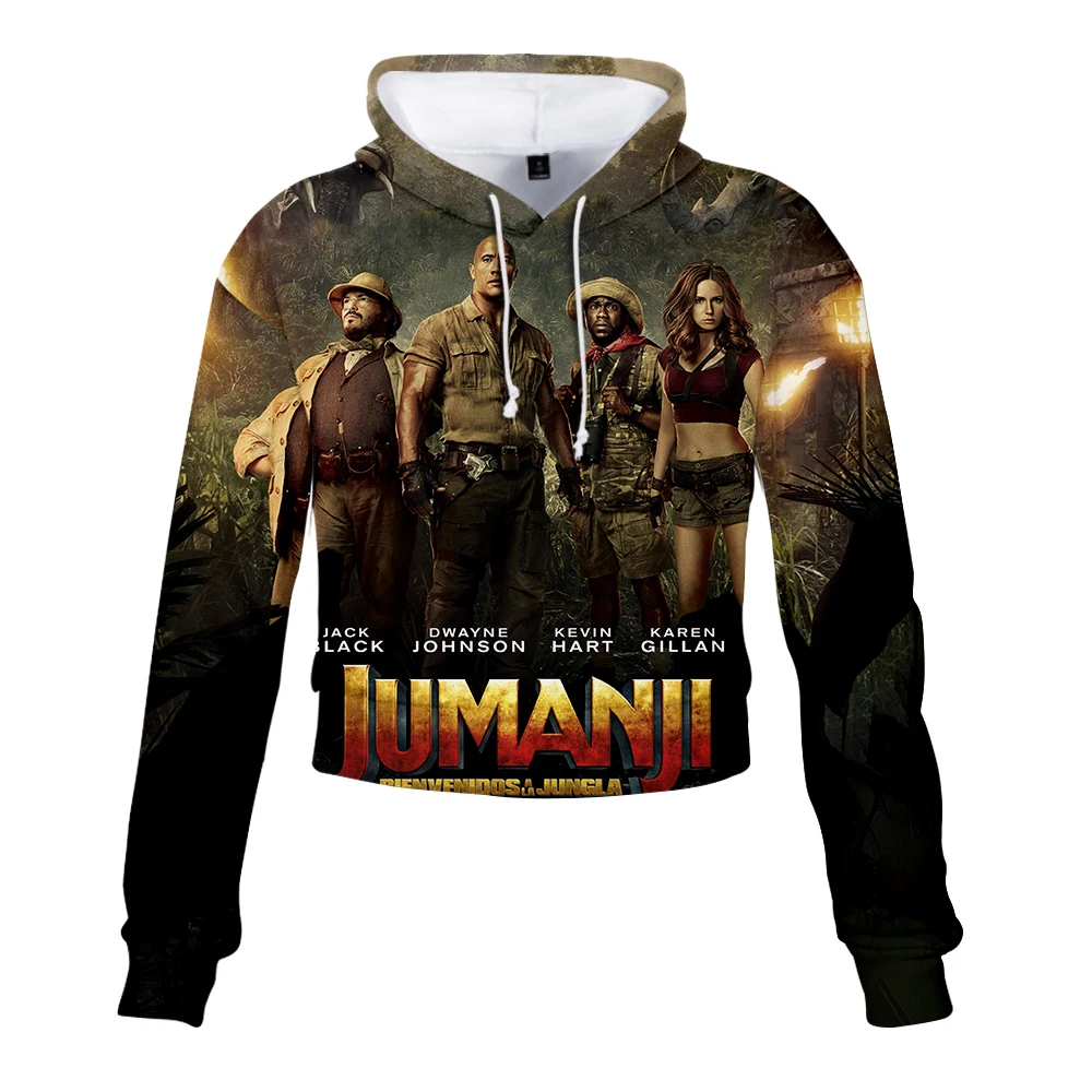 Женская укороченная Толстовка Jumanji Повседневная в стиле Харадзюку с принтом змей