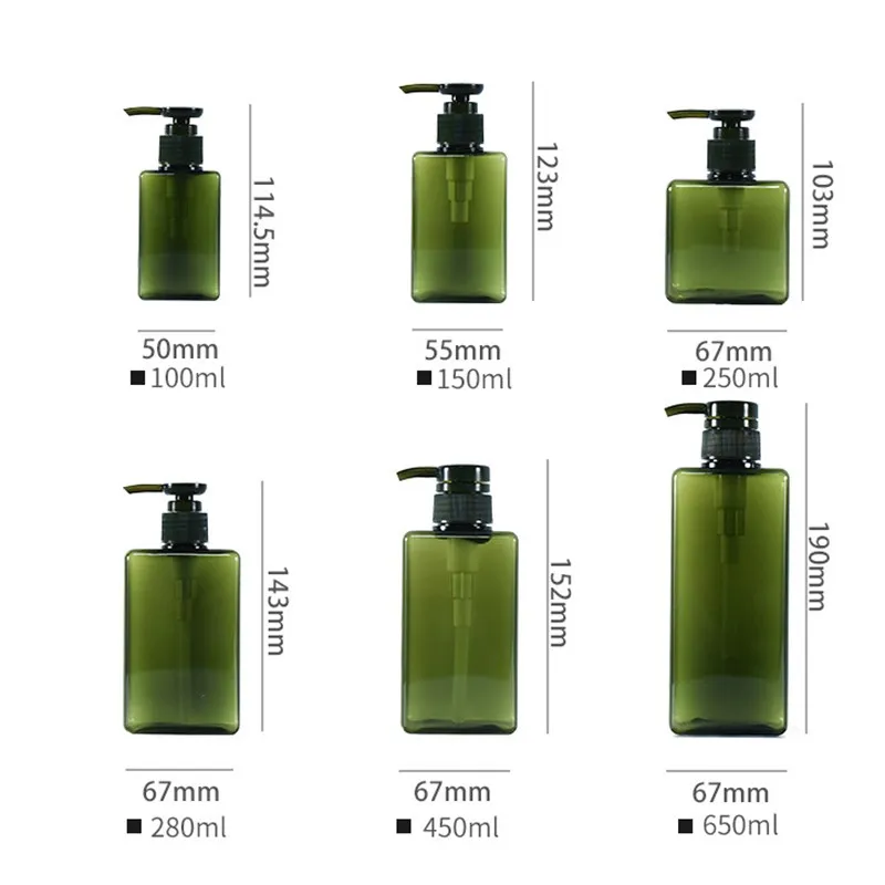 Портативный диспенсер для мыла Ванная комната квадратная Прозрачный флакон