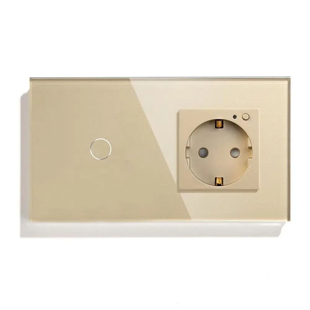 Сенсорный выключатель BSEED с Wi Fi 1 клавиша розетка европейского стандарта