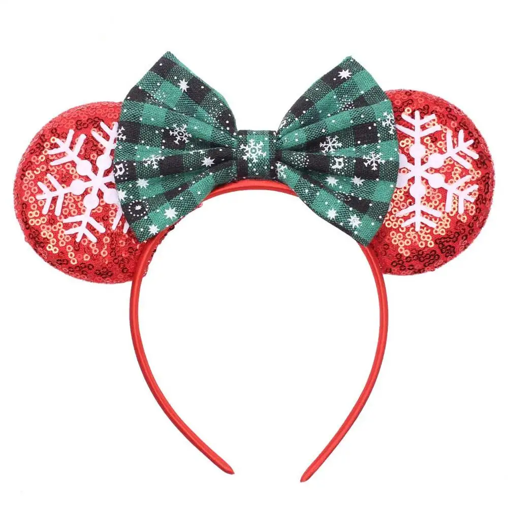 

Повязка для волос «мышь» в горошек, с блестками