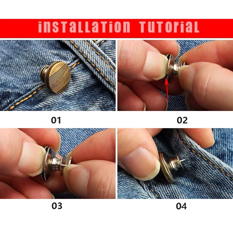Модернизированные высококачественные пуговицы для талии без гвоздей Съемная
