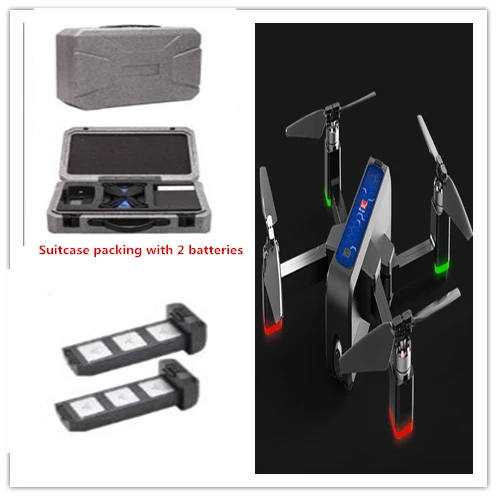 MJX B4W Bugs RC Дрон бесщеточный 22mins Летающий 2K камера 5G wifi FPV gps оптический поток Квадрокоптер складной Дрон - Цвет: blue case 2battry