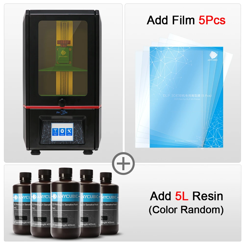 ANYCUBIC Фотон 3d принтер дешевый УФ светодиодный SLA/lcd assembb светодиодный Impresora 3D 2,8 ''цветной TFT экран 3d drucker imprimante - Цвет: PhotonAdd5L5F