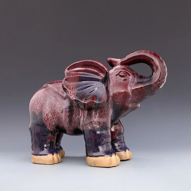 

Song Jun Kiln Kiln Baked Begonia Red Elephant Ornaments Antique Porcelain Antique Porcelain Old Objects Collection