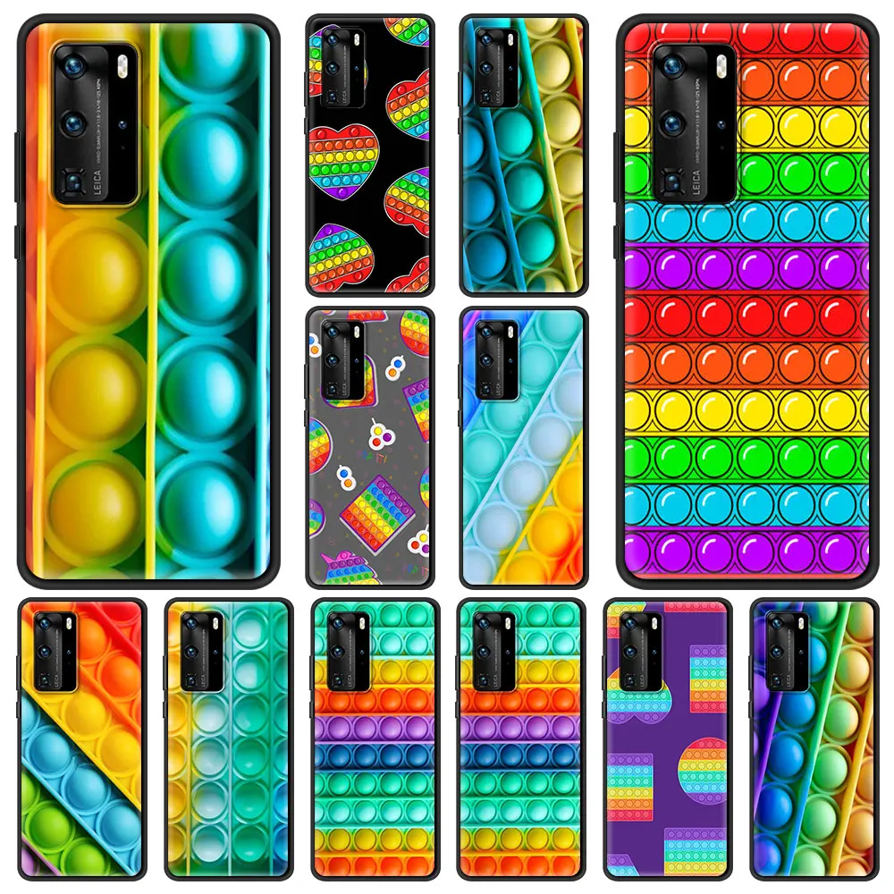 

Bubble Fidget Reliver Stress Antistress Picture Fundas Cover For Huawei Y6 Y7 2019 P30 Pro P40 Lite E P Smart Z Phone Case Shell