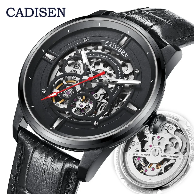 

CADISEN Luxury Brand Watch Men Automatic Mechanical Hollow Skeleton MIYOTA 8N24 Watches Relogio Masculino Male Sport Wristwatch
