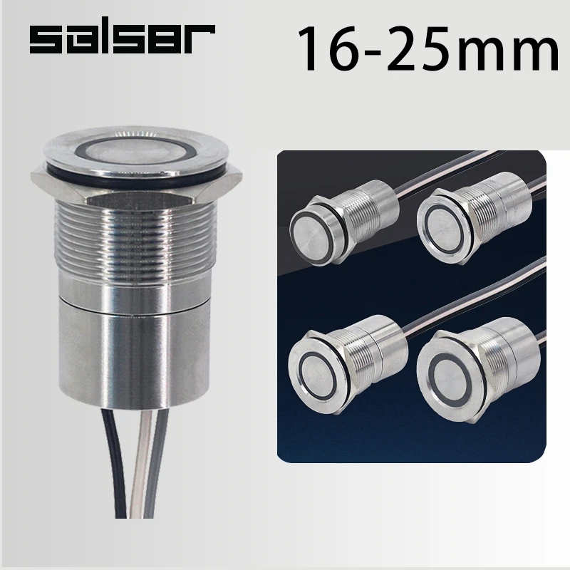 Сенсорный светодиодный металлический кнопочный переключатель из нержавеющей