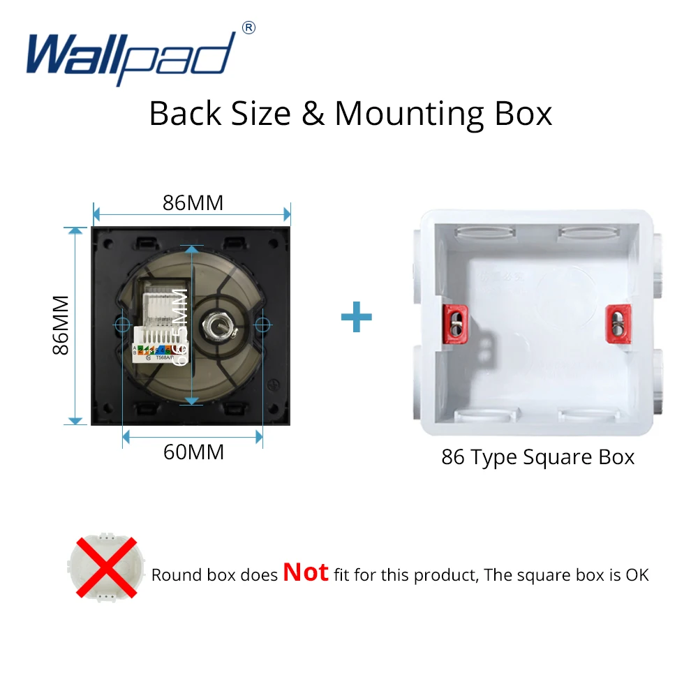 Wallpad Новое поступление TV + DATA Ethernet RJ45 CAT6 розетка Золотая кристальная стеклянная