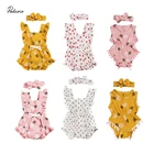 Комбинезон детский, из 2020 хлопка, с оборками, из 2 предметов, для новорожденных, 100%