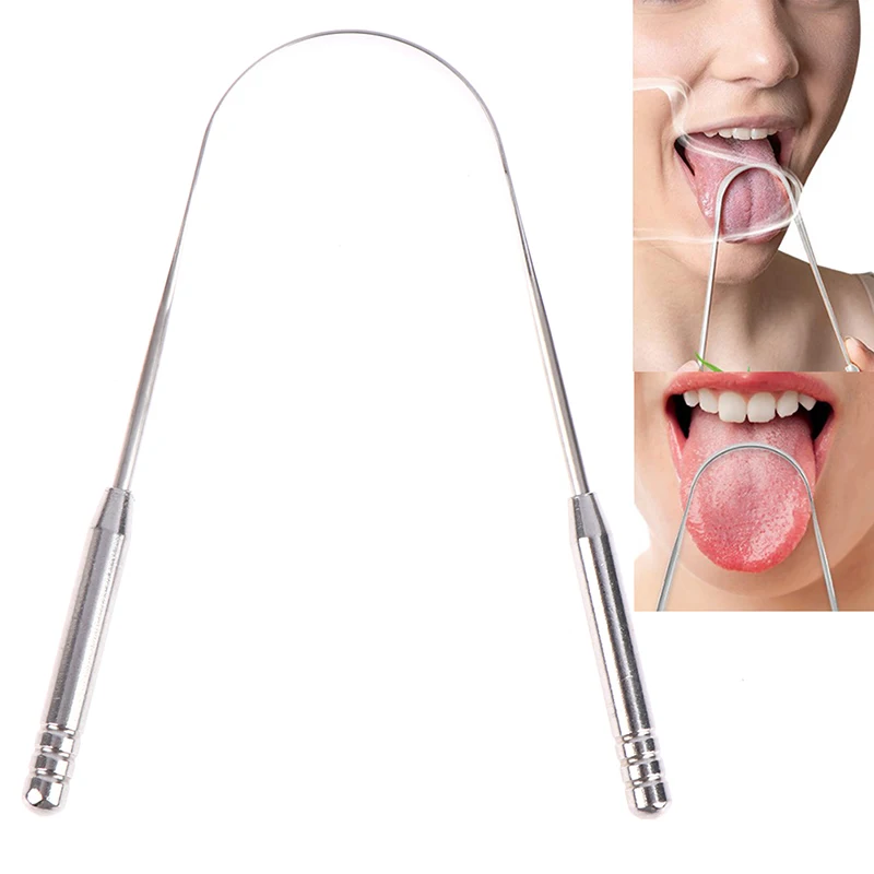 

Tongue Scraper Stainless-Steel Tongue Cleaning Scraper Tongue Cleaner Tongue Brush Oral Care Kit