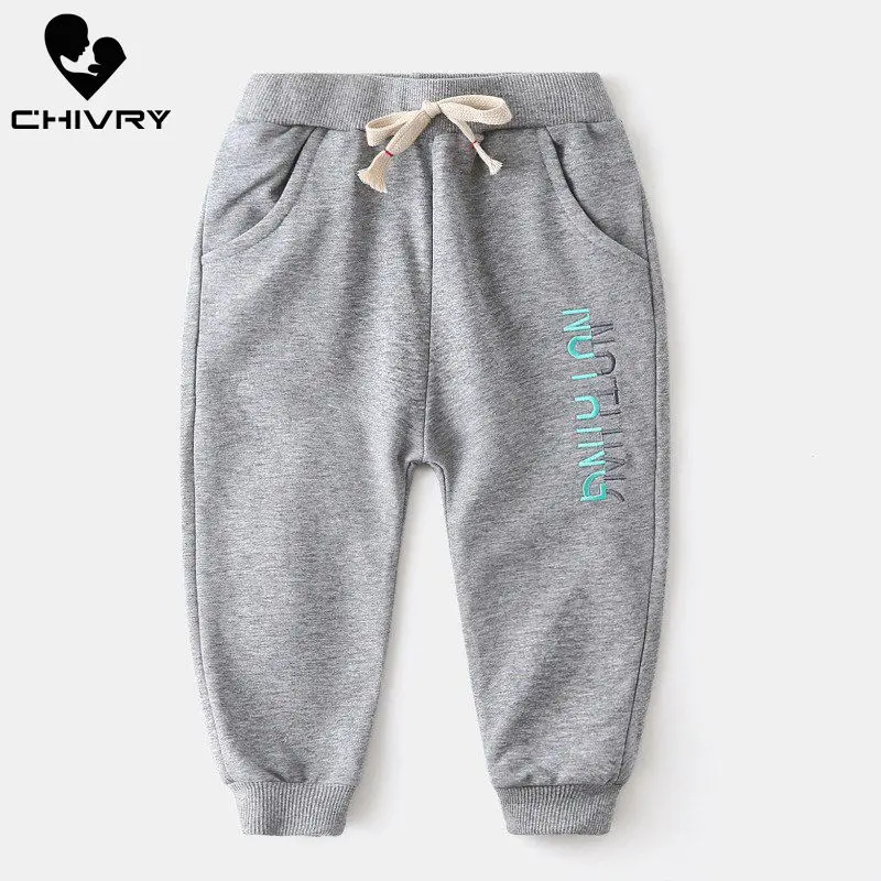 Осень 2019 новинка детские шаровары для мальчиков с буквенной вышивкой спортивные