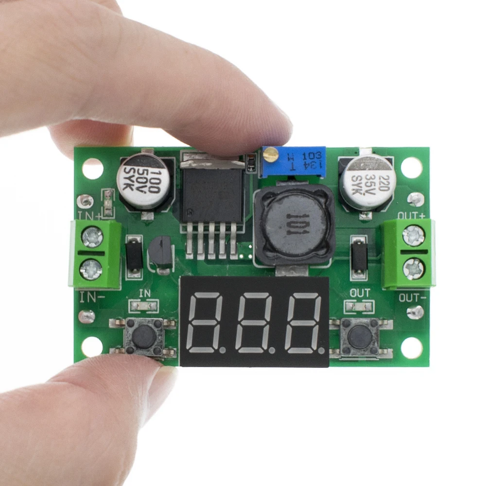LM2596 BUCK 3A DC-DC Регулируемый понижающий модуль питания+ красный светодиодный вольтметр LM2596S-ADJ 4-40 В до 3,3 В/5 В/9 В/12 В/24 В