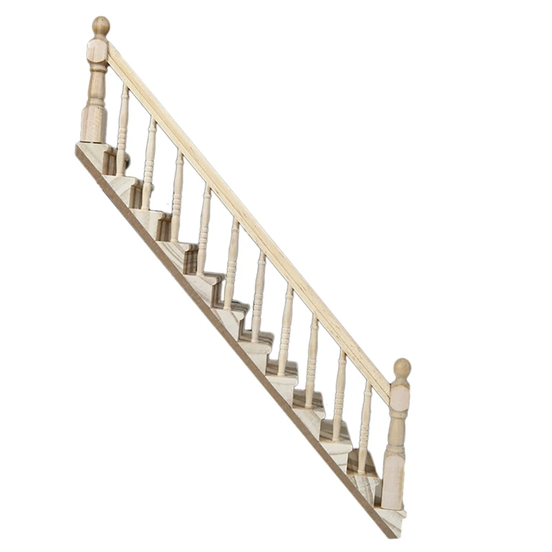 

1:12 DIY Dollhouse Miniature Accessories Stairs Handrail Wooden Furniture Toy Children Gift Christmas Model