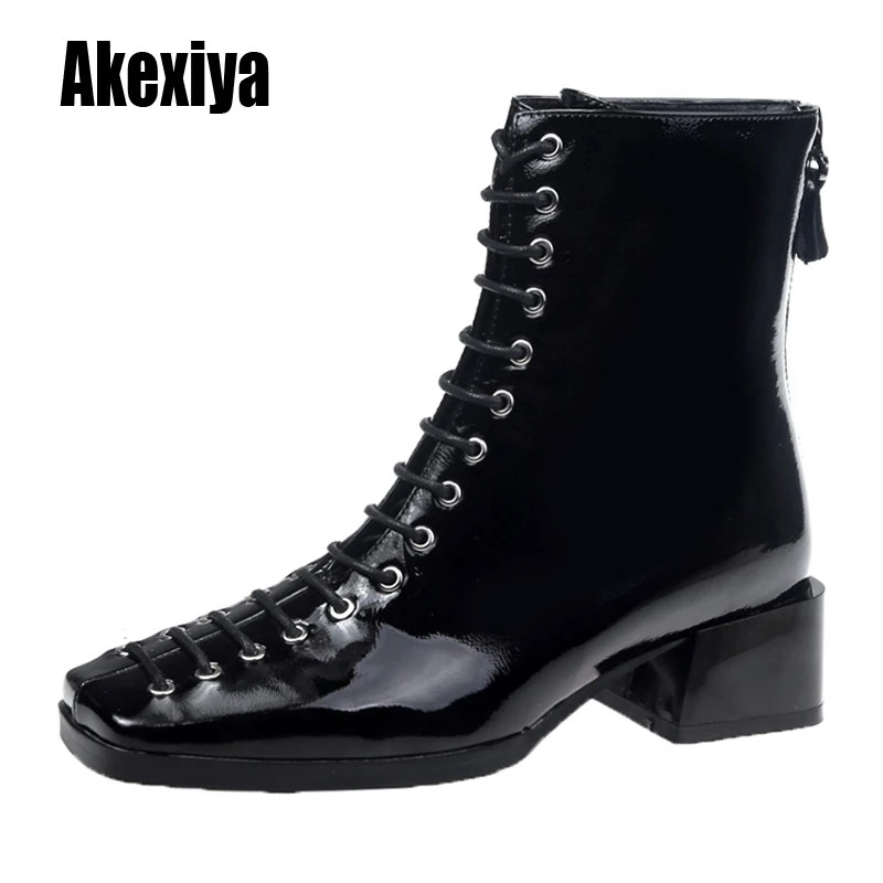 2020 г. ботинки женская кожаная обувь зимние Женская Повседневная осенне зимняя Botas