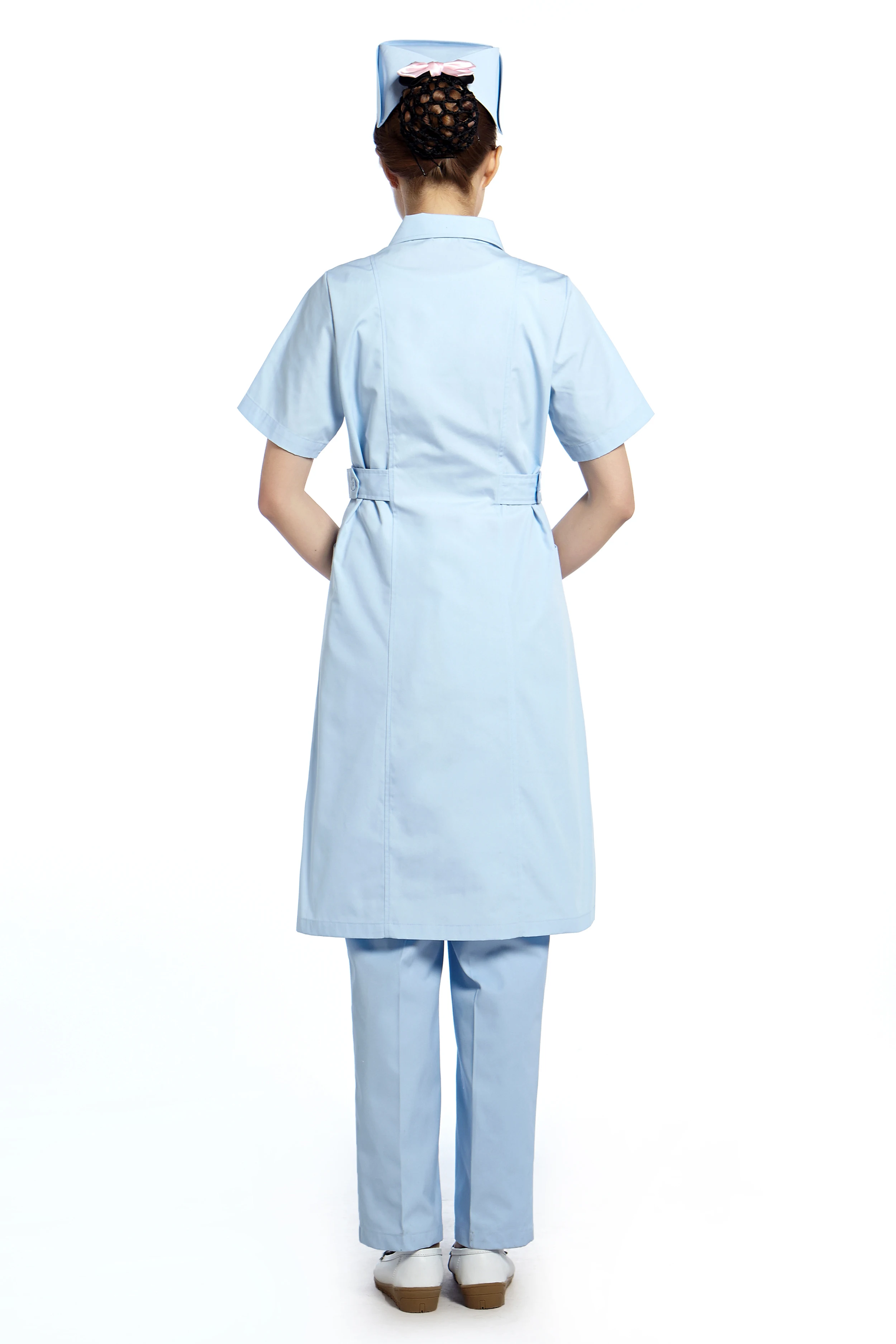 Синий короткий рукав платье медсестры Больничная форма костюм аптека униформа