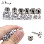 Серьги-гвоздики женские круглые из нержавеющей стали, 3-8 мм, 2 шт.