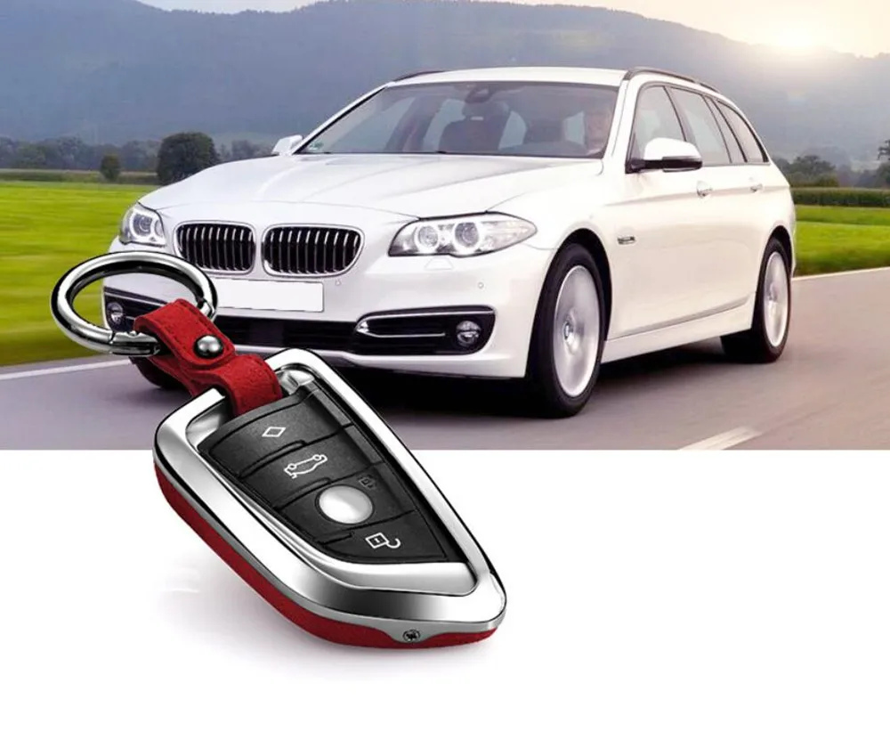 

Key Cover Genuine Leather Galvanized Alloy For BMW x1 x2 X5 X6 F45 F46 F15 F85 X5 F16 F86 X6 520 525 f30 f10 F18 118i 320i 1 3 5