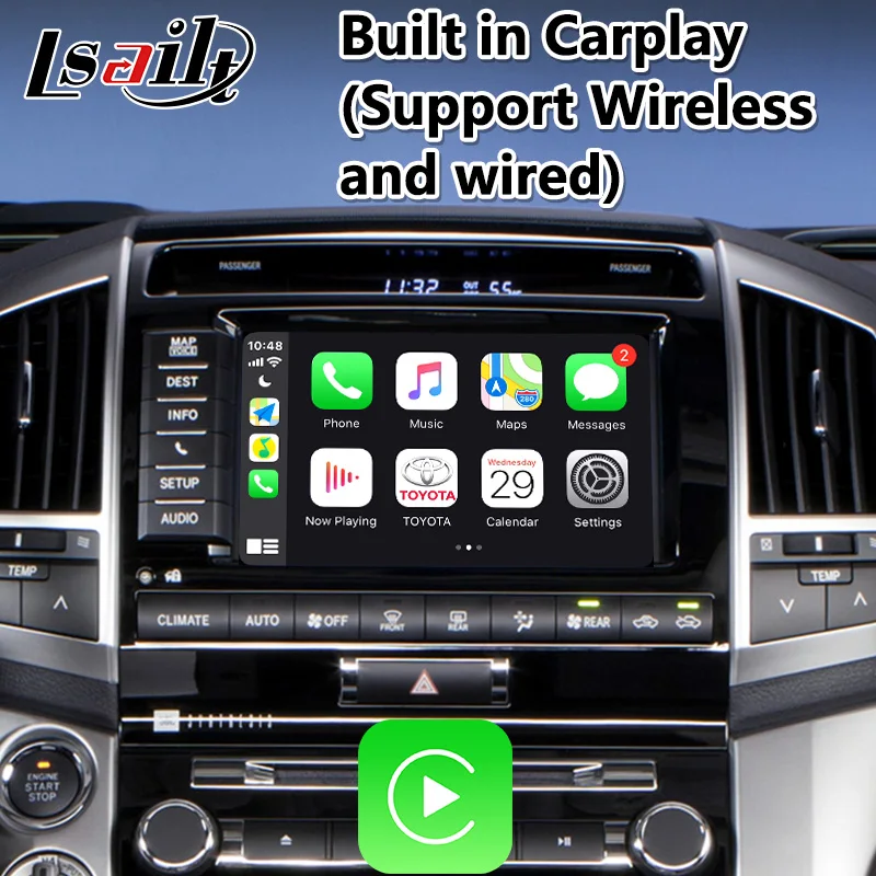 Видеоинтерфейс Lsailt Android Carplay для Toyota Land Cruiser LC200 2013 2015 GPS навигация мультимедийная