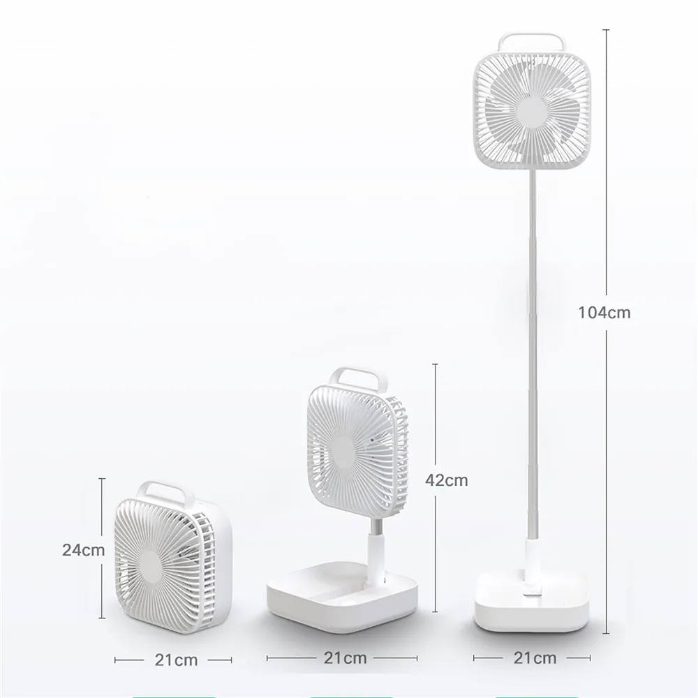 

USB Charging Stretchable Desktop Folding Fan Telescopic Desktop Floor-standing Fan Mute Portable Electric Floor Fans