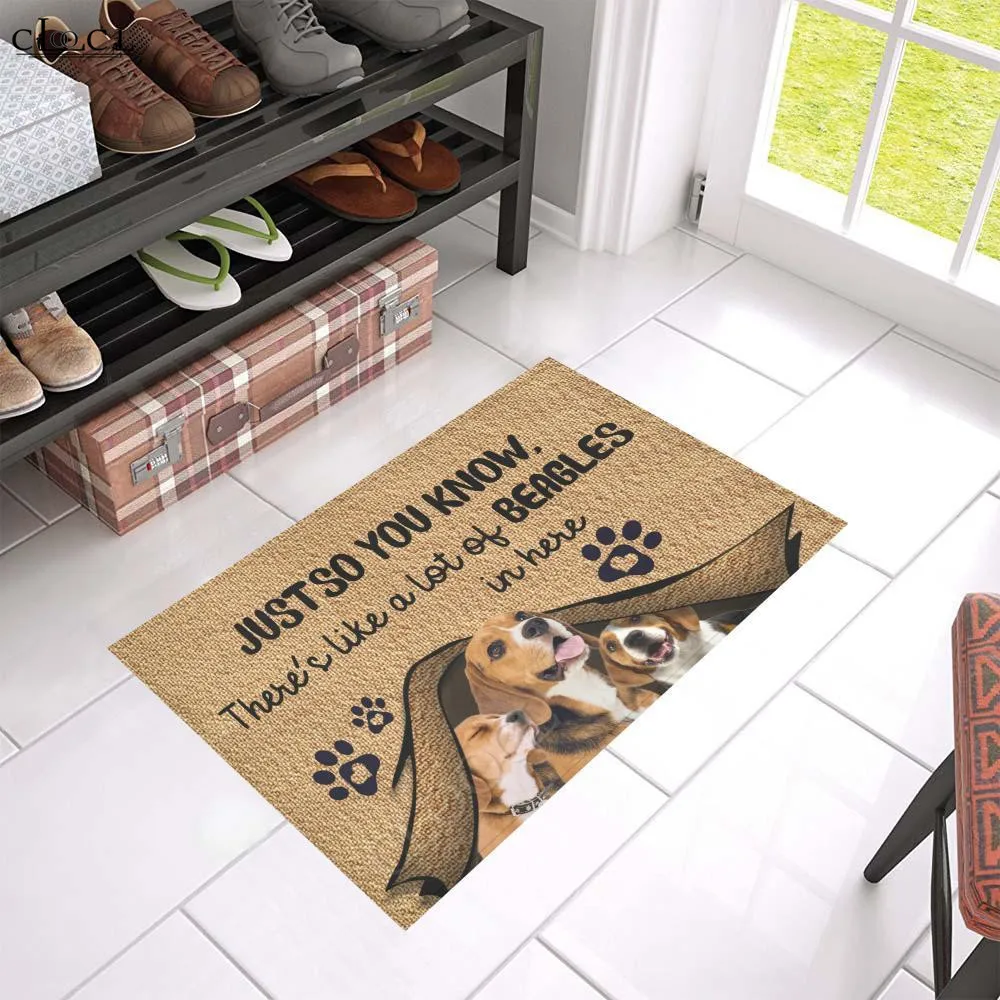

CLOOCL Pets Dogs Carpets Floor Mats 3D Graphic Just So You Know There Is Like A Lot of Beagles In Here Doormats Funny Mat