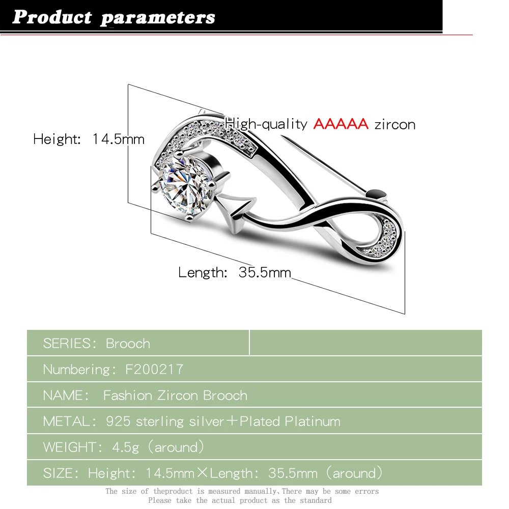 OL/Стиль 925 пробы серебряная брошь для женщин-популярный Серебряные ювелирные