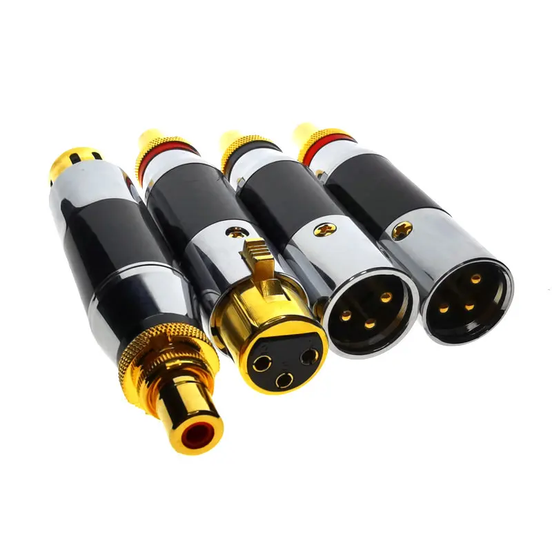 2 шт. Медь углеродного волокна родиевое покрытие аудио Переходник RCA Женский к XLR