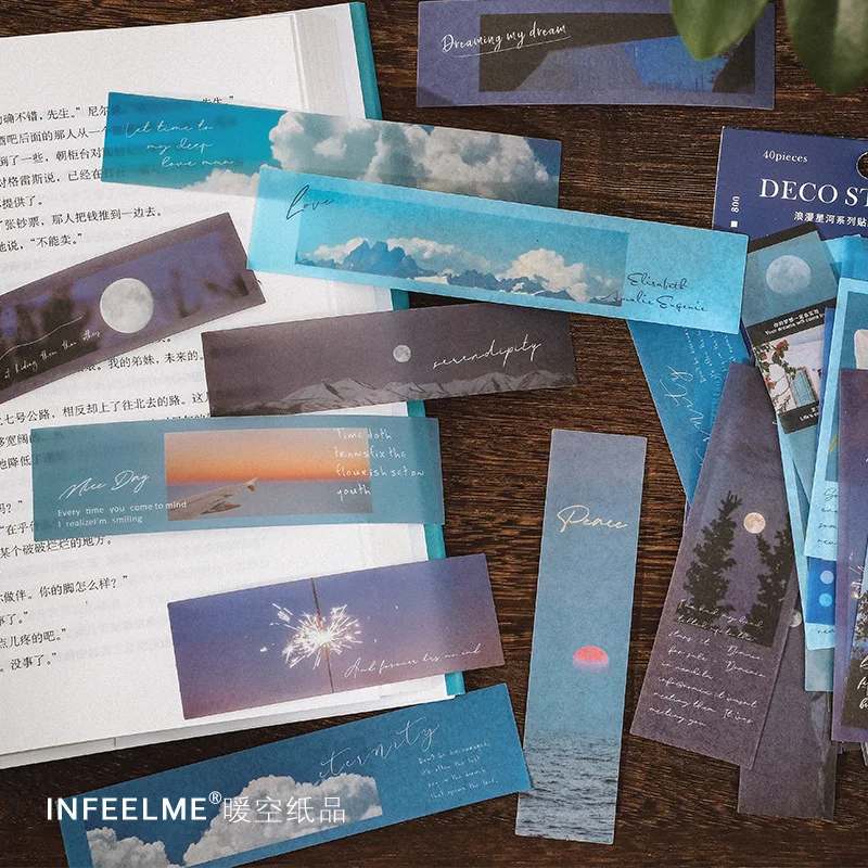 40 шт. кавайные канцелярские наклейки романтическая серия Galaxy планировщик