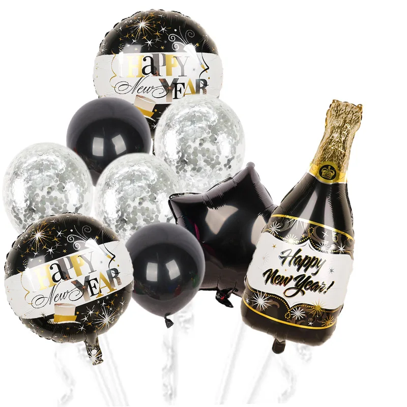 

1set Rose Gold Champagne Bottle Wine Mylar Balloons Party Decorations Kit Valentine's Day Bridal Shower Wedding Bachelorette Toy