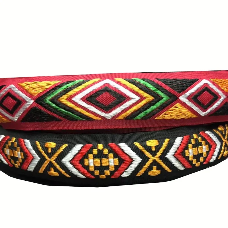 

10yards/lots Woven Jacquard Ribbon Trims rose red black geometric pattern for curtain and clothing accessory size 3.8cm LS-2702