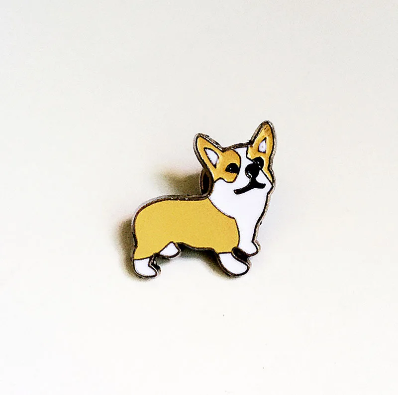 15 16 Pin значки Милые Броши в форме собаки для женщин вельш корги пемброк Шнауцер Хаски эмалированные булавки ювелирные изделия джинсовые куртки воротник подарки - Окраска металла: 15
