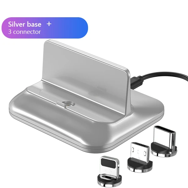 ACCEZZ Магнитная подставка для телефона держатель для iphone XR XS MAX X 8 7 6 6s 5 Plus type-C Micro USB Освещение настольное зарядное устройство для Xiaomi - Цвет: Cable with 3 Plugs