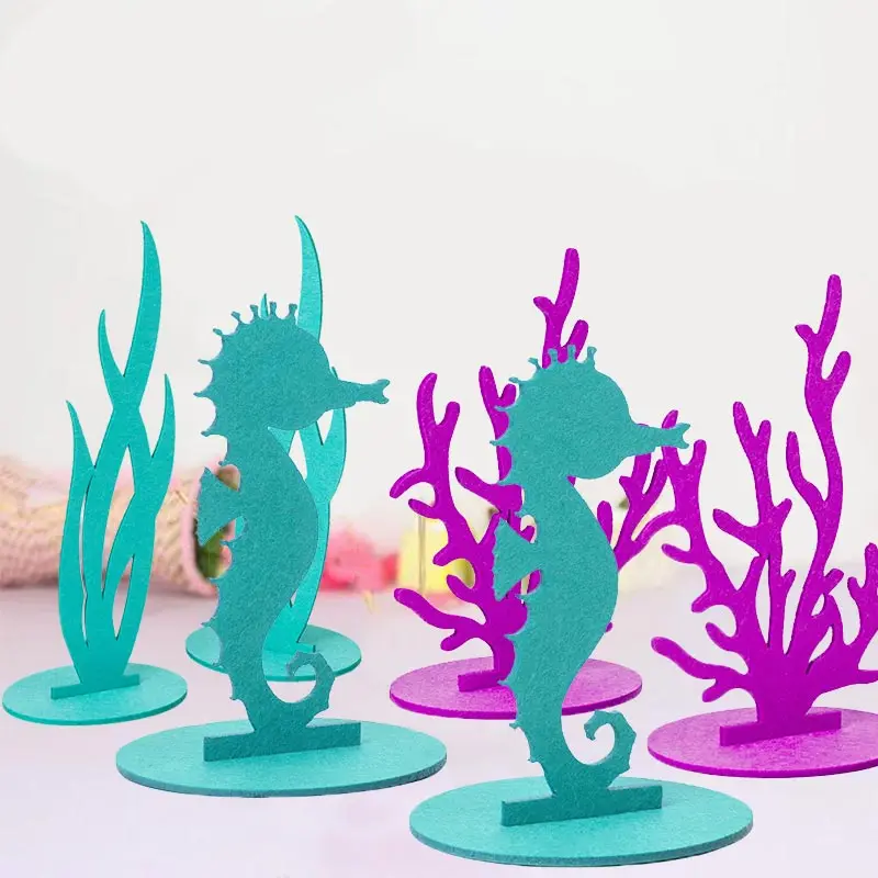 

New Mermaid Party Little Mermaid Decoration DIY Felt Table Centerpiece Under the Sea Girl Birthday Party Supplies Baby Shower