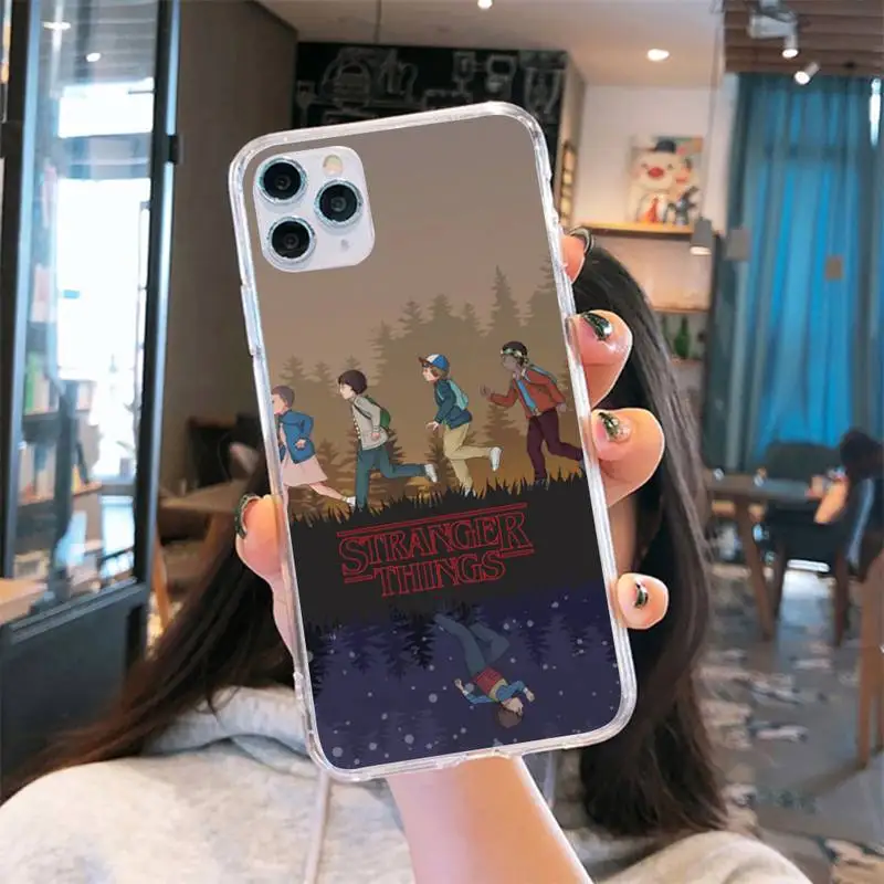 

Stranger Things Phone Case Transparent for iPhone 6 7 8 11 12 s mini pro X XS XR MAX Plus cover funda shell
