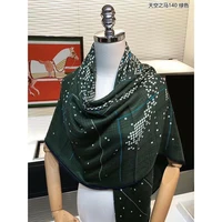 unisex man women fashion large blanket scarf 70 cashmere 30 silk shawl kerchief classic dot horse print bandana 135135cm