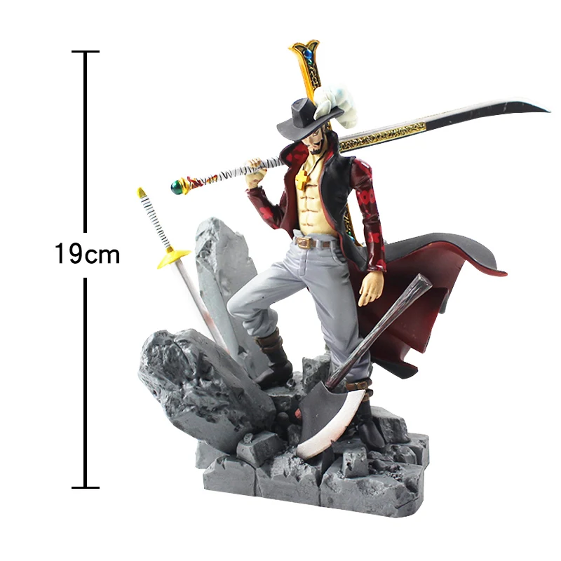 No Color Box Скульптуры Большой одна деталь фигурка игрушка Дракула Mihawk модель куклы с мечом аниме Brinquedos для детей - Цвет: No Color Box