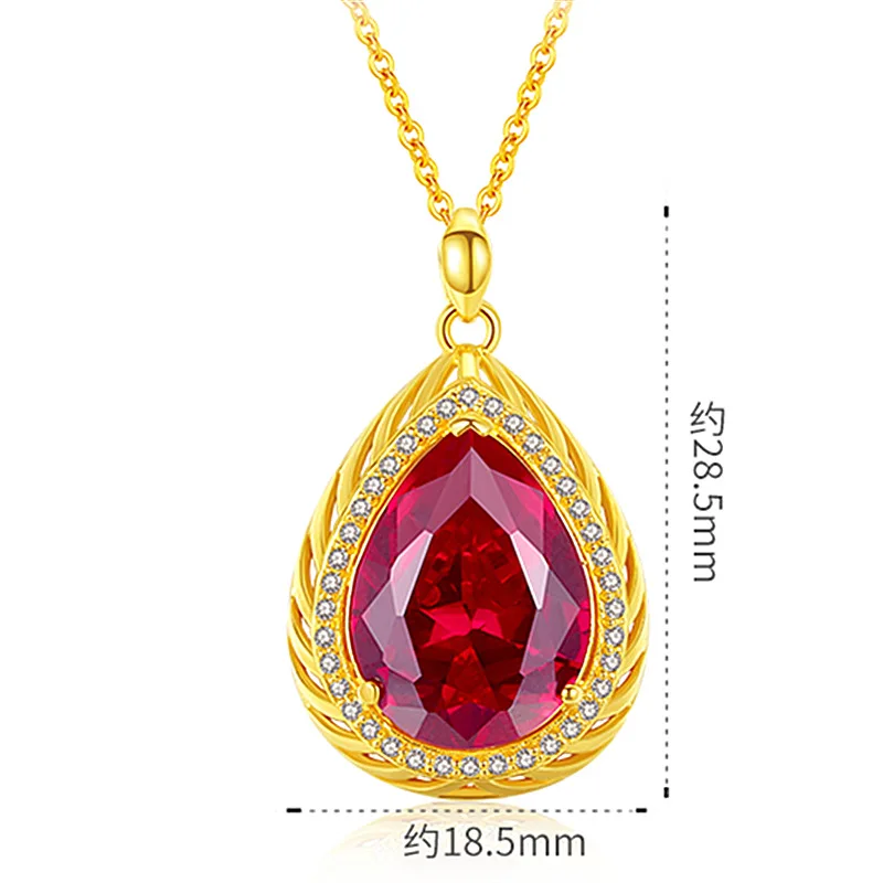 Роскошное позолоченное красное хрустальное ожерелье принцесса свадебное