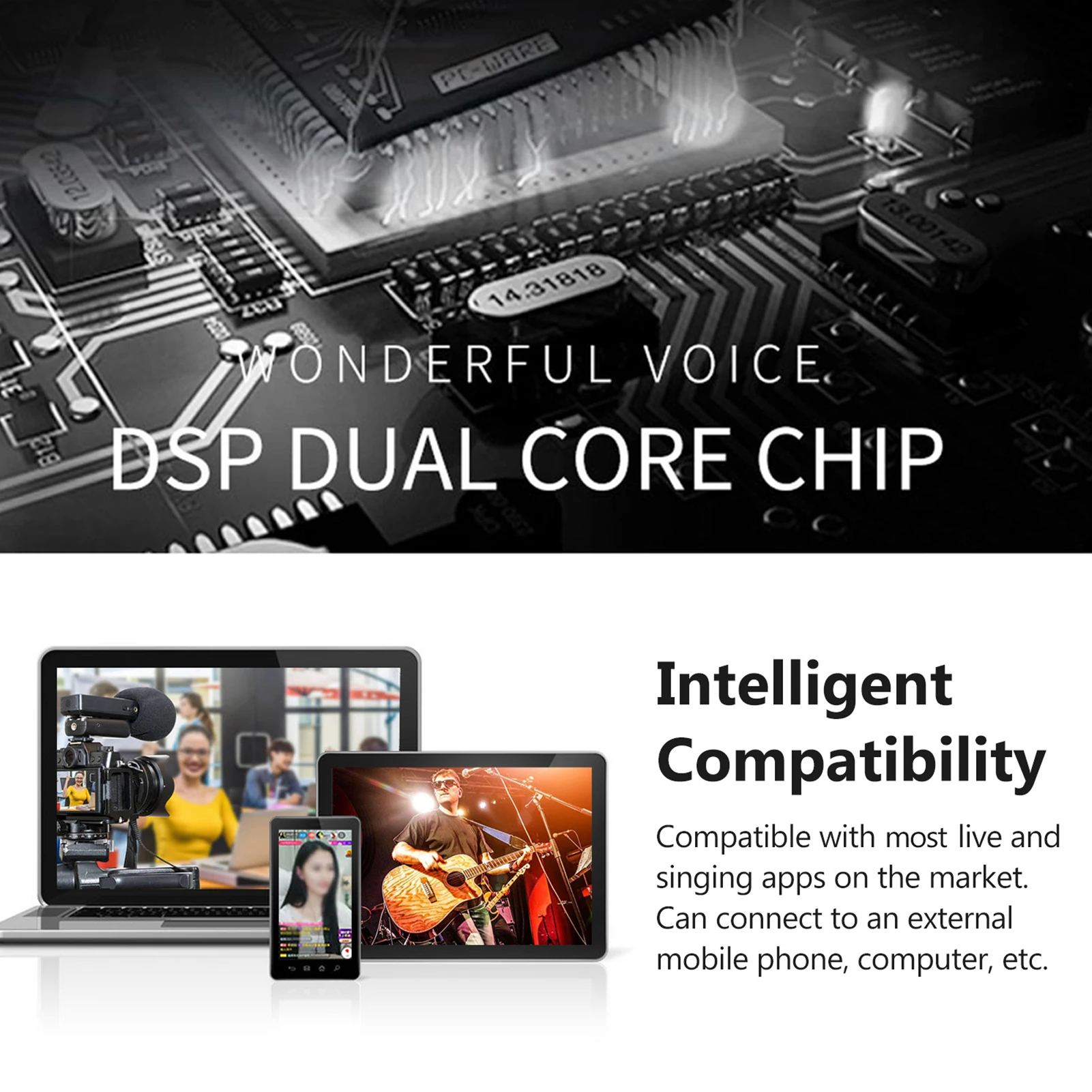 

SK5 Upgraded Version Multi-functional DSP Sound Card Voice Changer with 8 Changing Voices 5 Atmosphere Effects Wireless BT