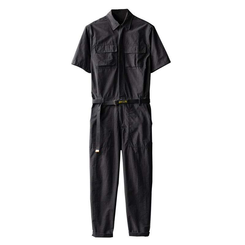 Japanese retro short-sleeved one-piece suit men's summer one-piece overalls overalls overalls for men and women hip-hop costumes