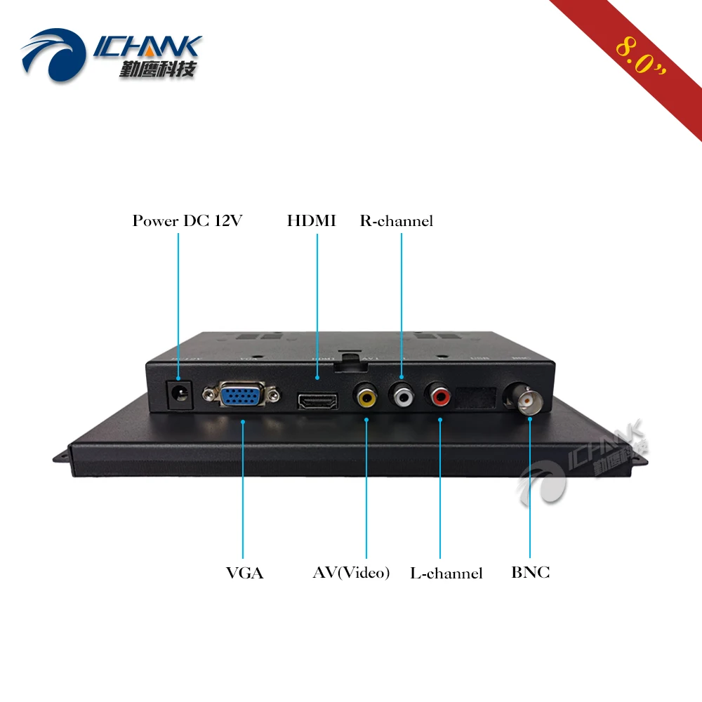 ZK080TN-LR2/8 дюймов 1024x768 BNC VGA HDMI металлический чехол открытая Встроенная рамка промышленное медицинское оборудование монитор ЖК-экран дисплей